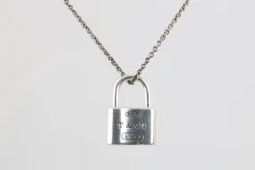 16" Tiffany & Co. 925 Silver Padlock Necklace (10.37g.)