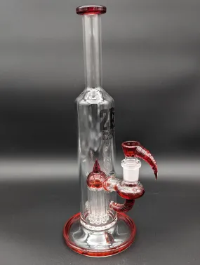 2K Glass Art Red 8 Arm Perc 14 Bong