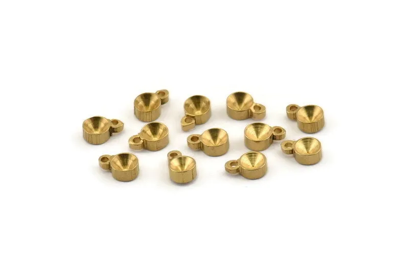 4mm Rhinestone Setting, 50 Raw Brass Rhinestone Base Setting, Findings (4mm) BS 1719