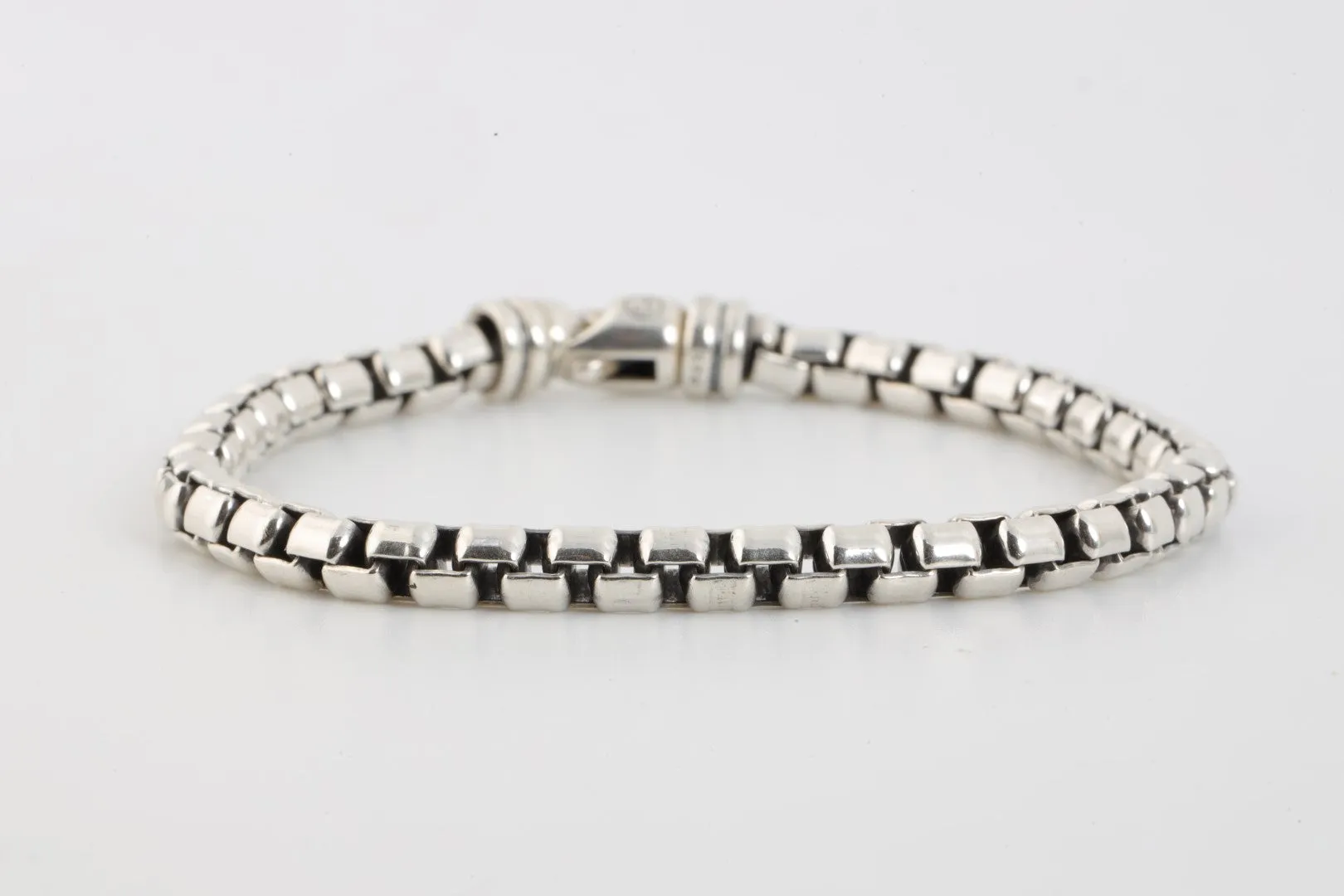 8" David Yurman 925 Silver Box Chain Bracelet (24.06g.)