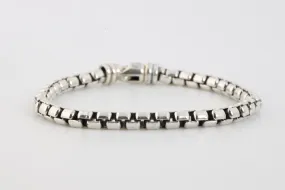 8" David Yurman 925 Silver Box Chain Bracelet (24.06g.)