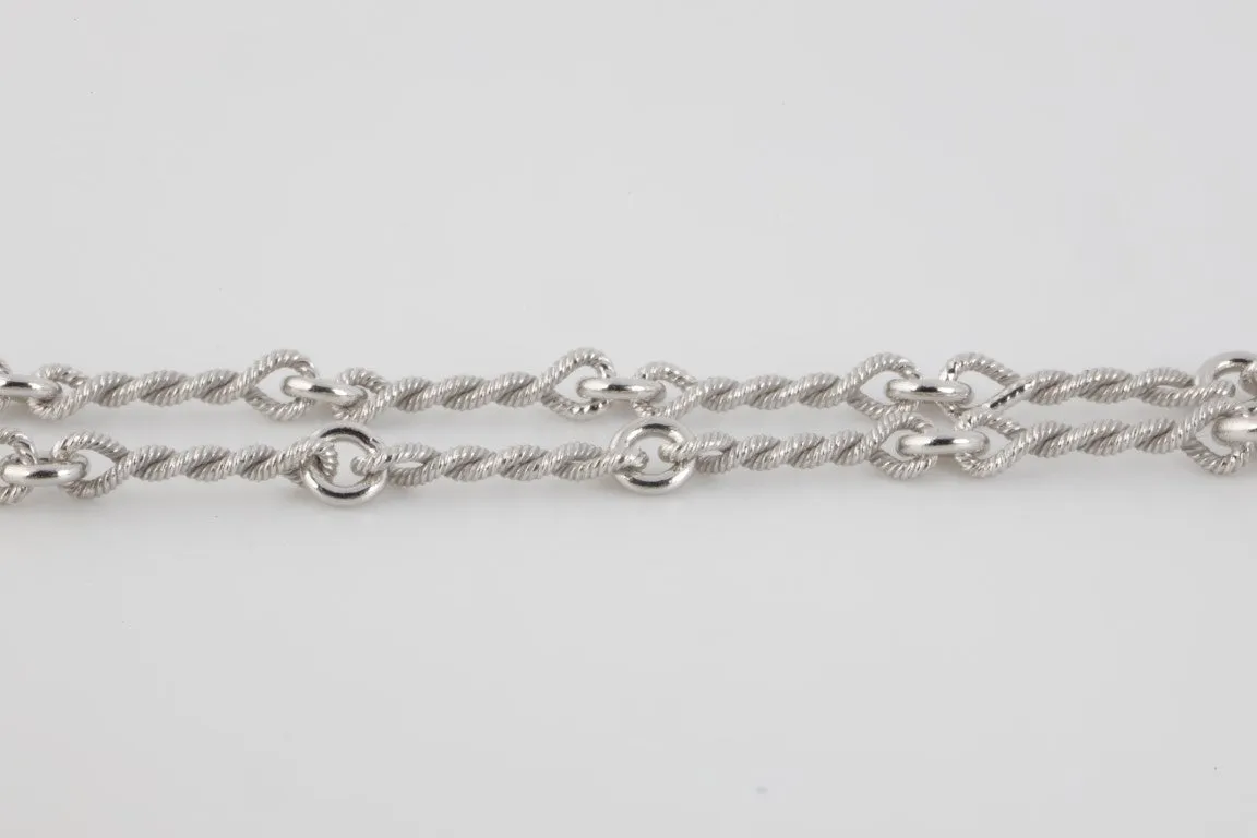 9.75" 14K White Gold Rope Chain Anklet Bracelet (4.80g.)