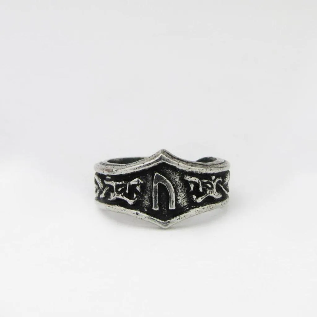 Asgard Uruz Letter U or V Rune Ring - Adjustable