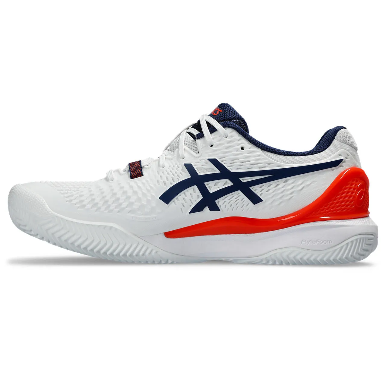 Asics Tennisschoen Gel Resolution 9 Clay Heren Wit Rood Blauw