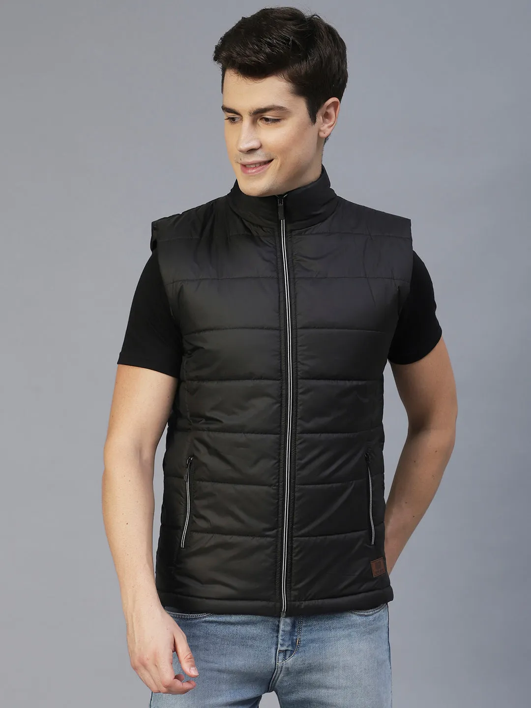 Black Sleeveless Puffer Jacket