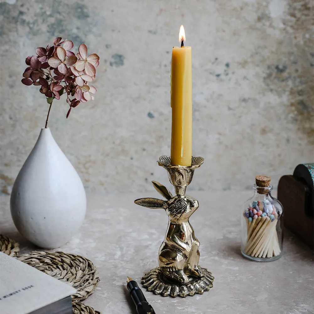 Brass Bunny Candlestick