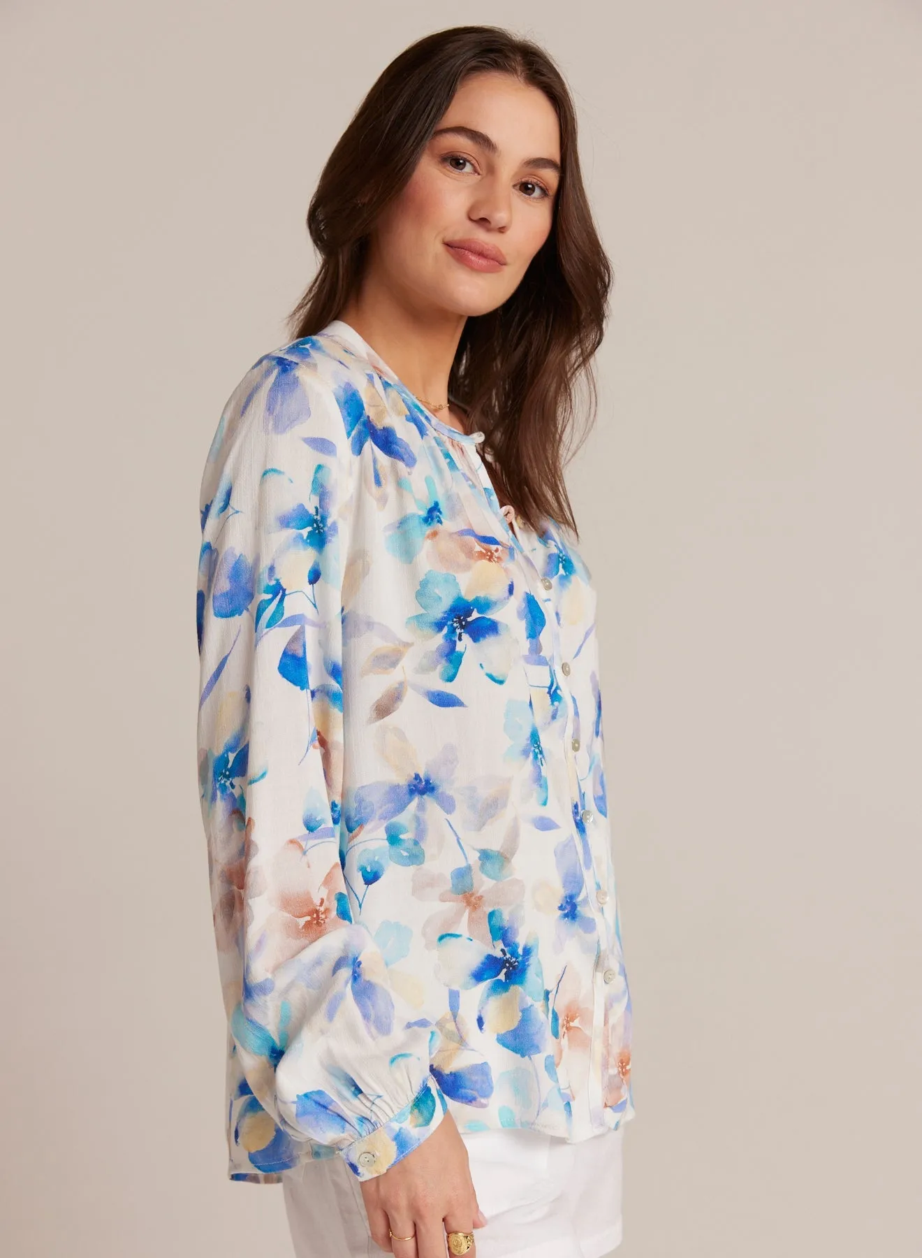 Button Loop Front Shirt - Malibu Floral Print