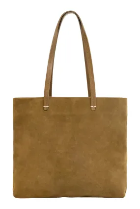 Clare V. Bande Tote in Oat Suede