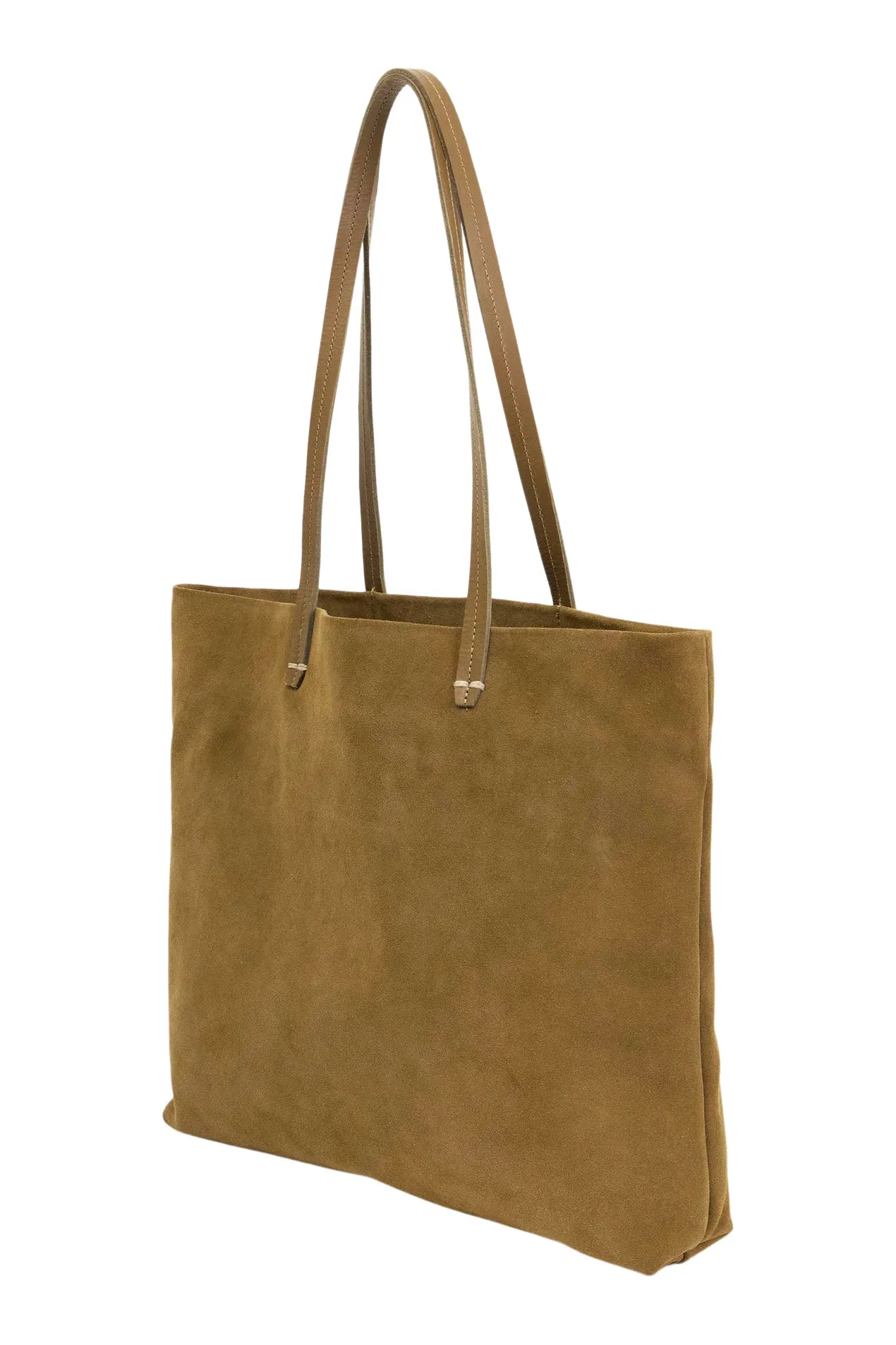 Clare V. Bande Tote in Oat Suede