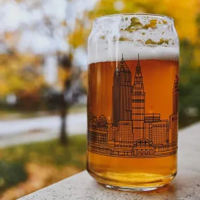 Cleveland Skyline Pop Can Glass