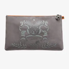 Clutch "Koala Grey" with silver print