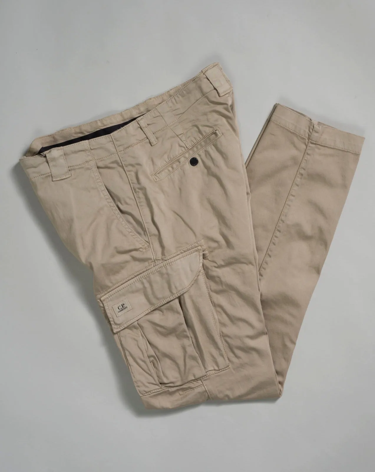 C.P. Company Satin Stretch Cargo Pants / Beige