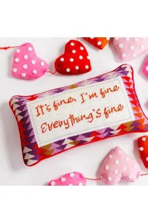 Everything's Fine Needlepoint Pillow