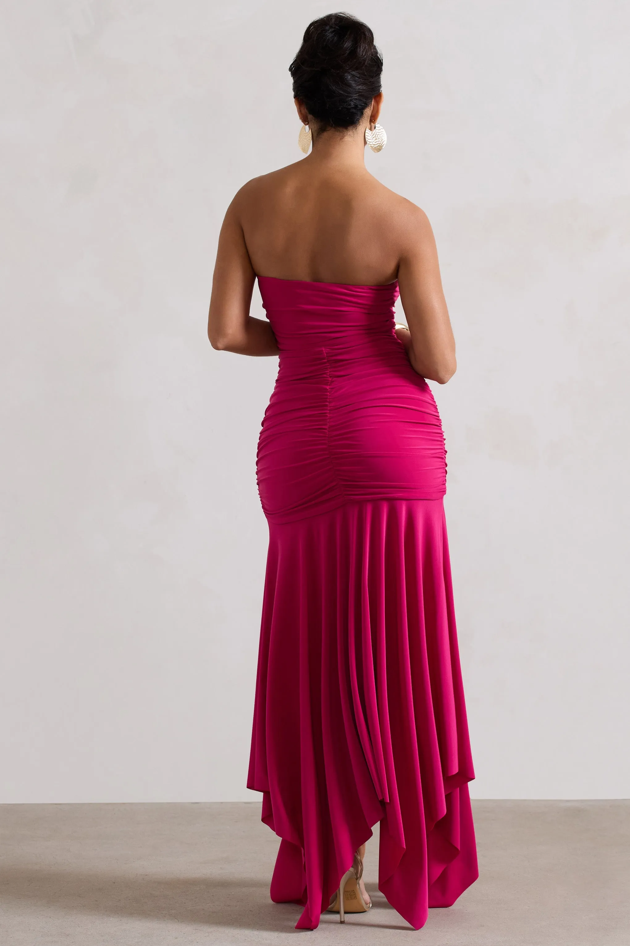 Florianne | Robe longue rose à encolure bandeau