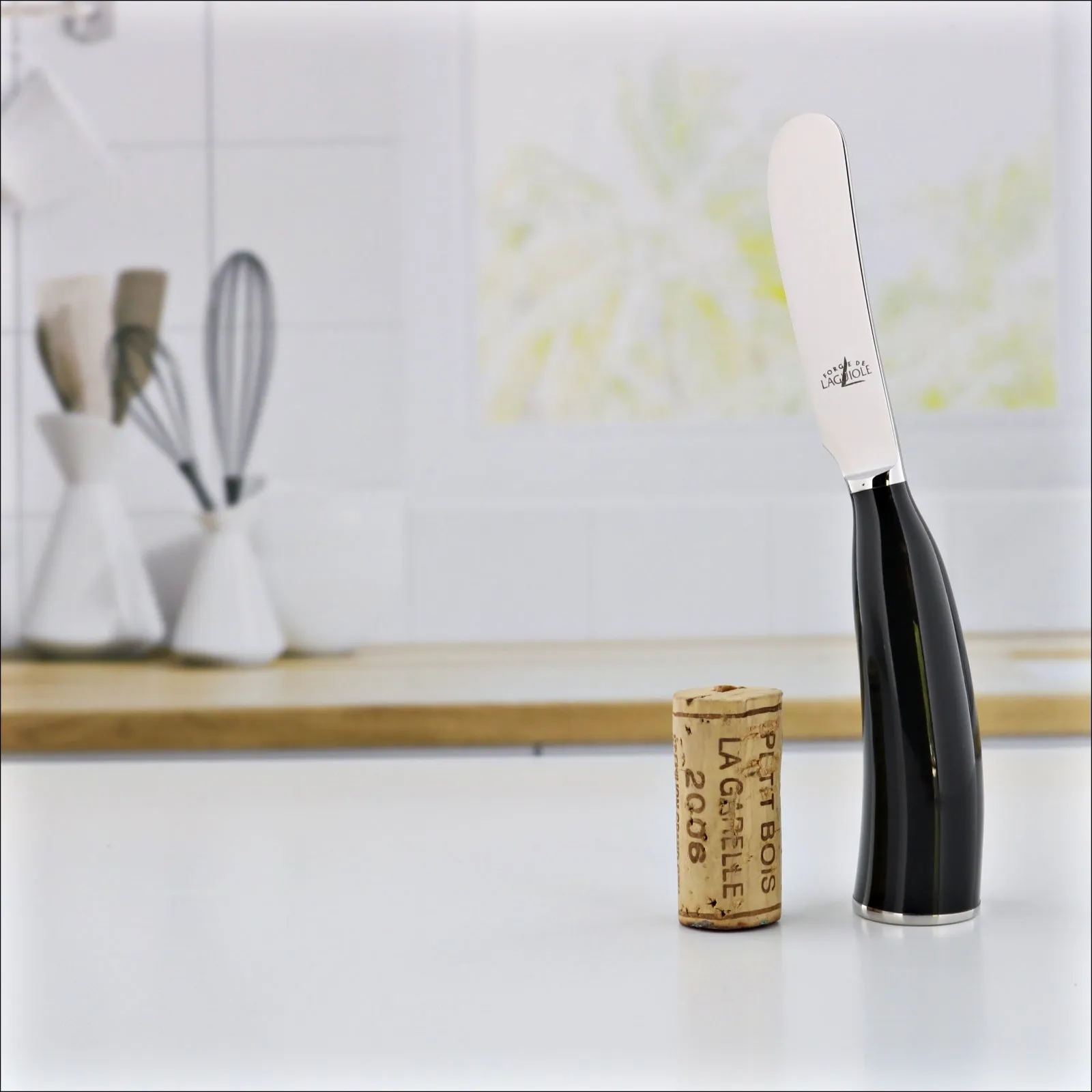 Forge de Laguiole Black Horn Tip Butter Knife