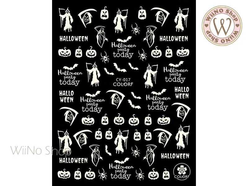 Glow in the Dark Halloween Adhesive Nail Art Sticker - 1 pc (CY-017)