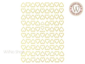 Gold Heart Frame Adhesive Nail Art Sticker - 1 pc (WG434G)