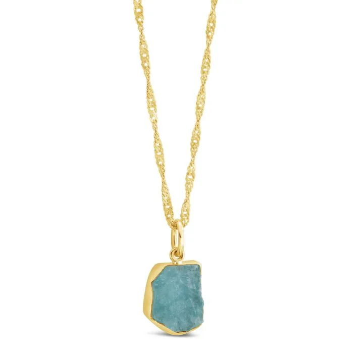 Ice Bath Aquamarine Necklace by Camille Kostek - 14k Gold Vermeil