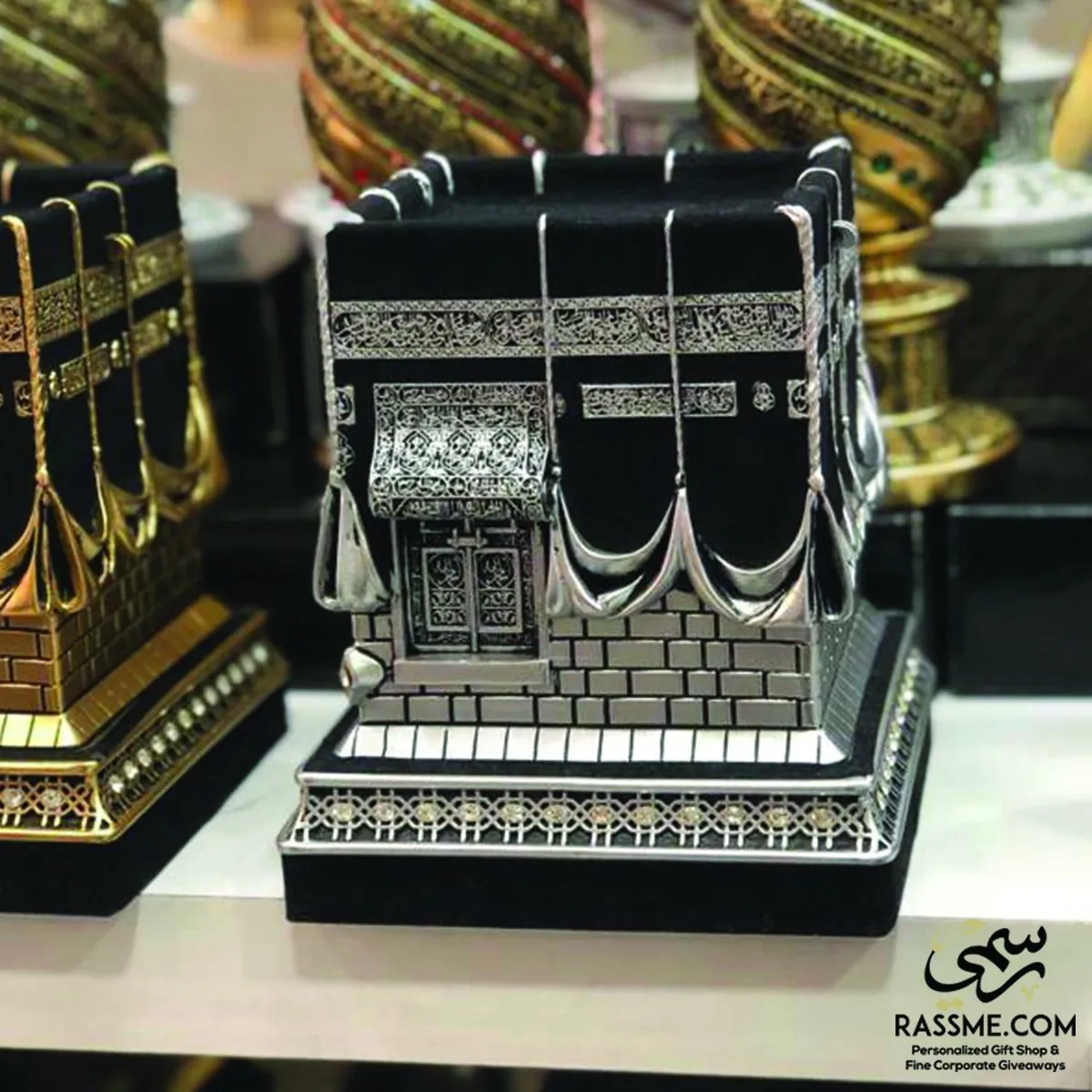 ISLAMIC TABLE DECOR Silver KAABA REPLICA MODEL