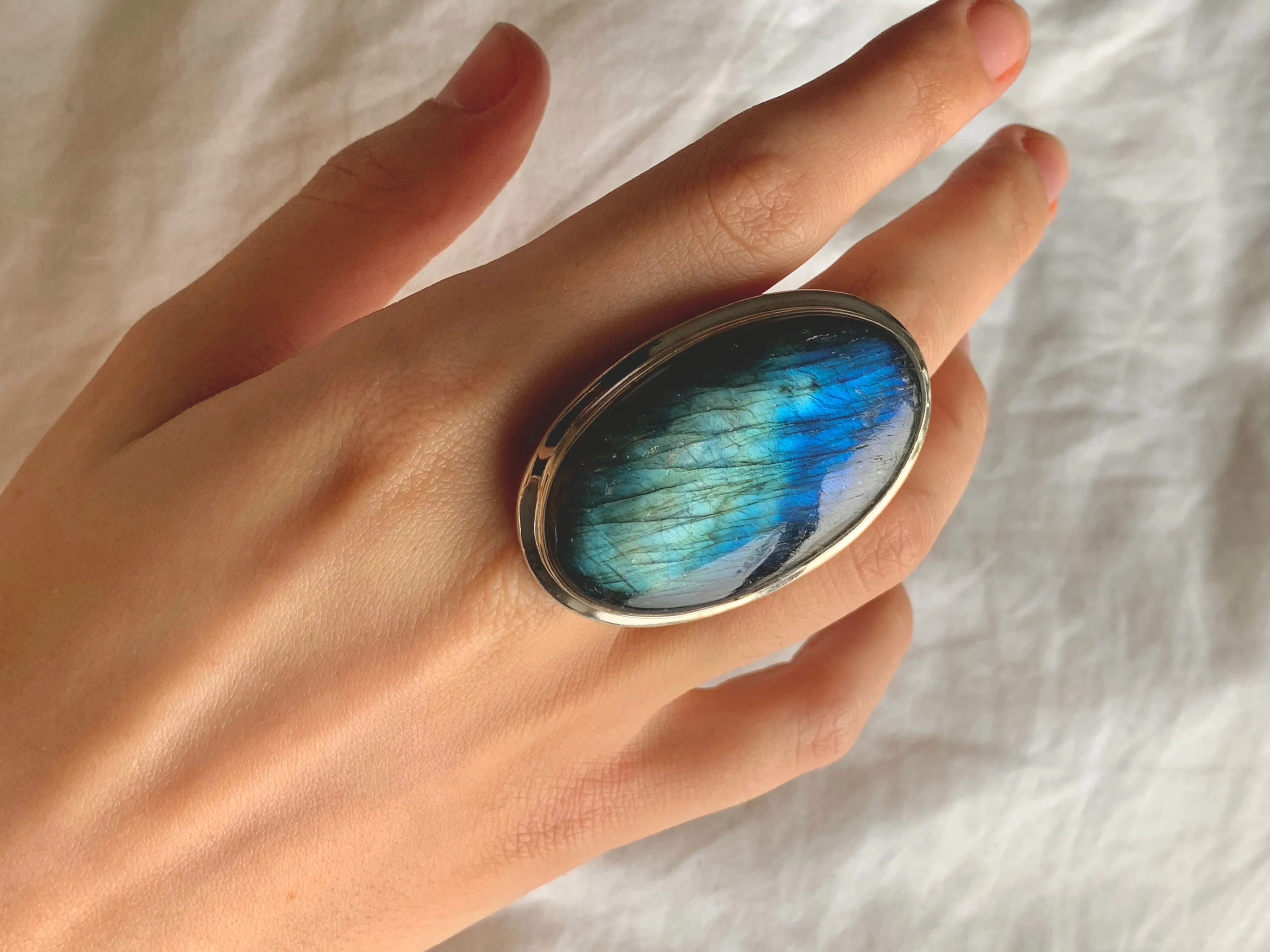 Labradorite Ansley Ring - XLarge Oval (US 10)