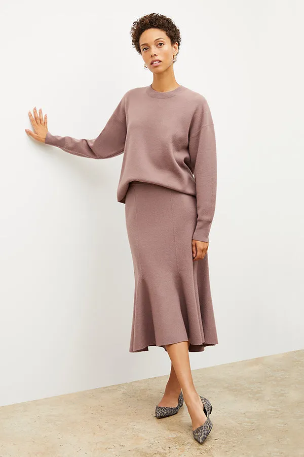 Leah Skirt - Boiled Wool :: Rose Taupe