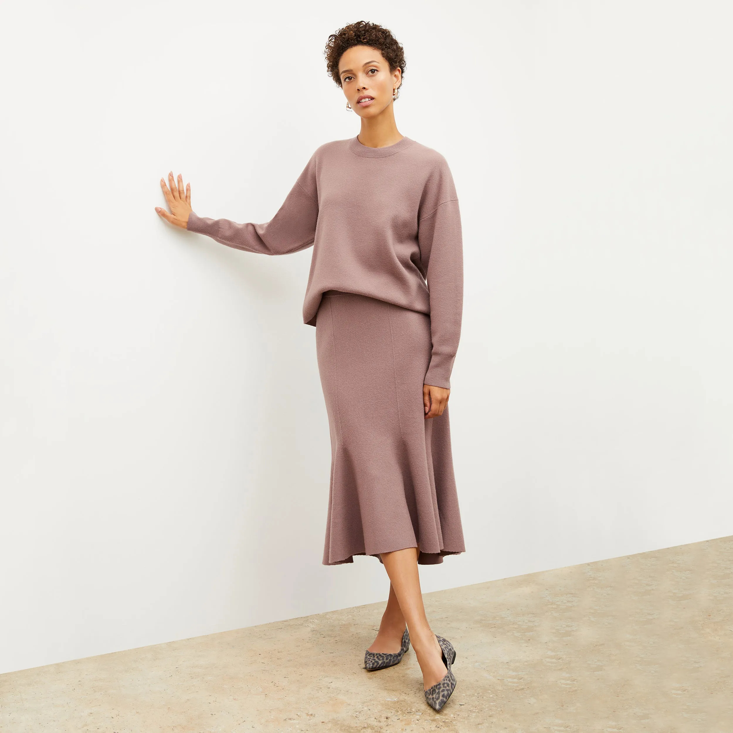 Leah Skirt - Boiled Wool :: Rose Taupe