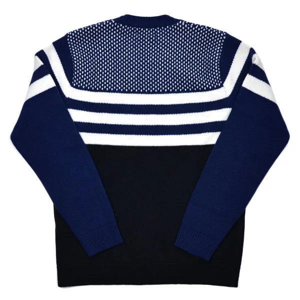 Libertine-Libertine - Boston Sweater Verve - Navy with Black & White