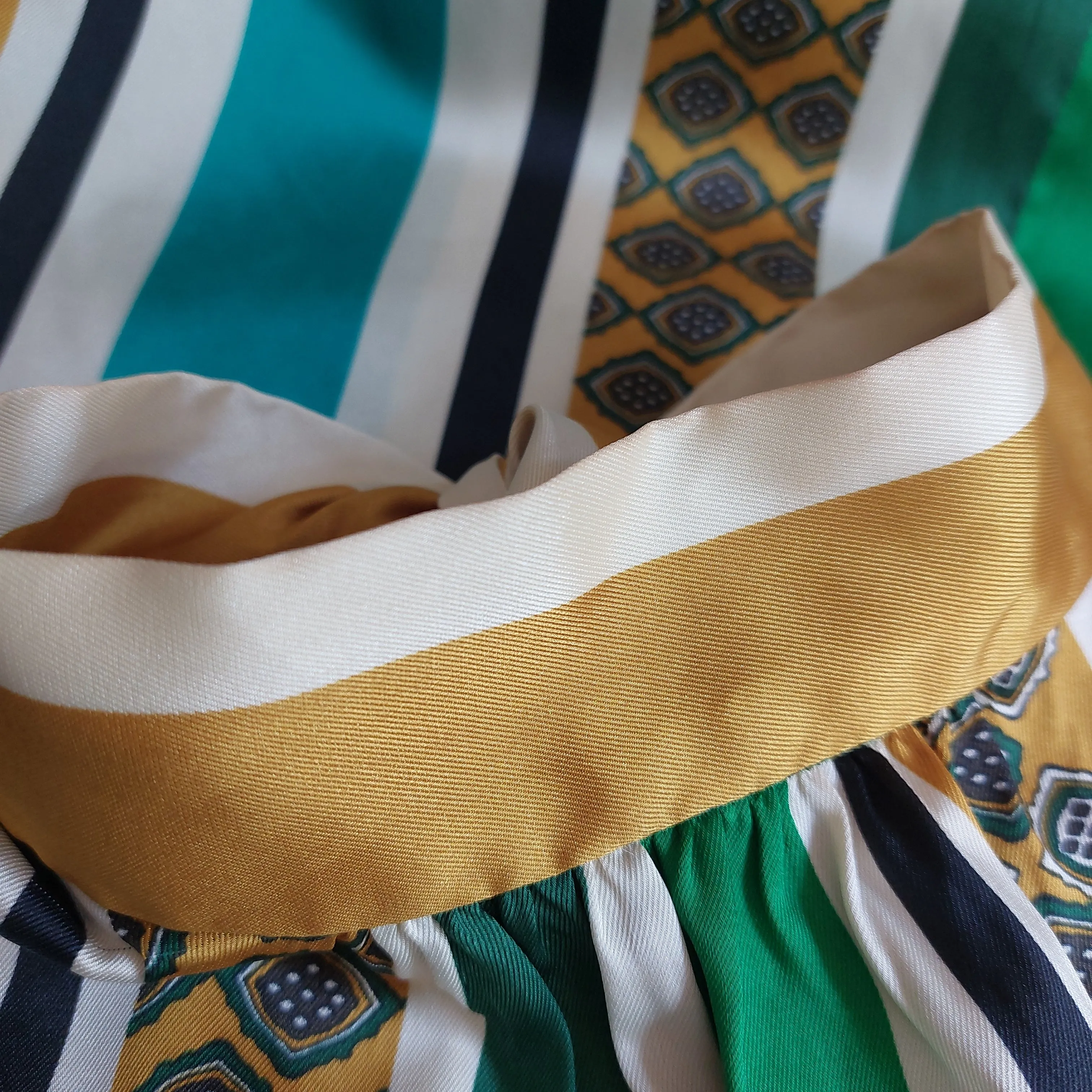 Mango Tri-colour Striped Satin Necktie Top | Pre Loved |