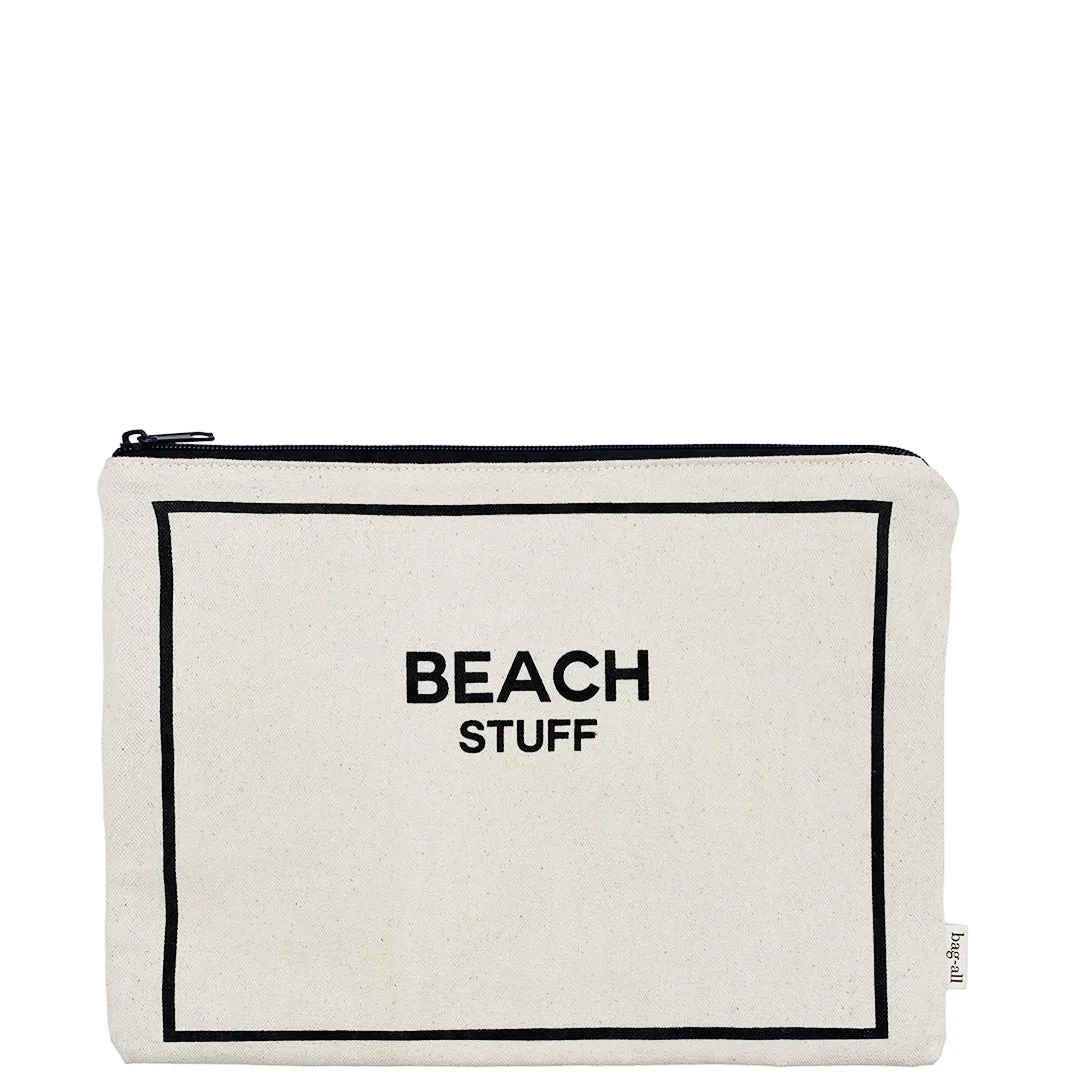 Monogram Beach Pouch for Bathing Suits and Sunscreen, Cream