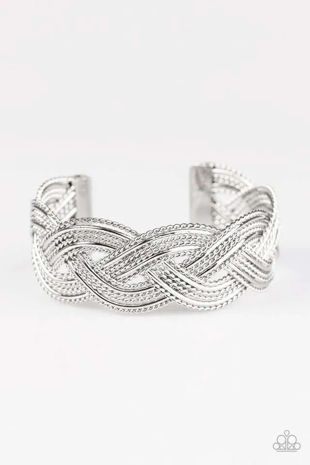 Paparazzi Accessories  - Civil Serpent #B39 - Silver Bracelet