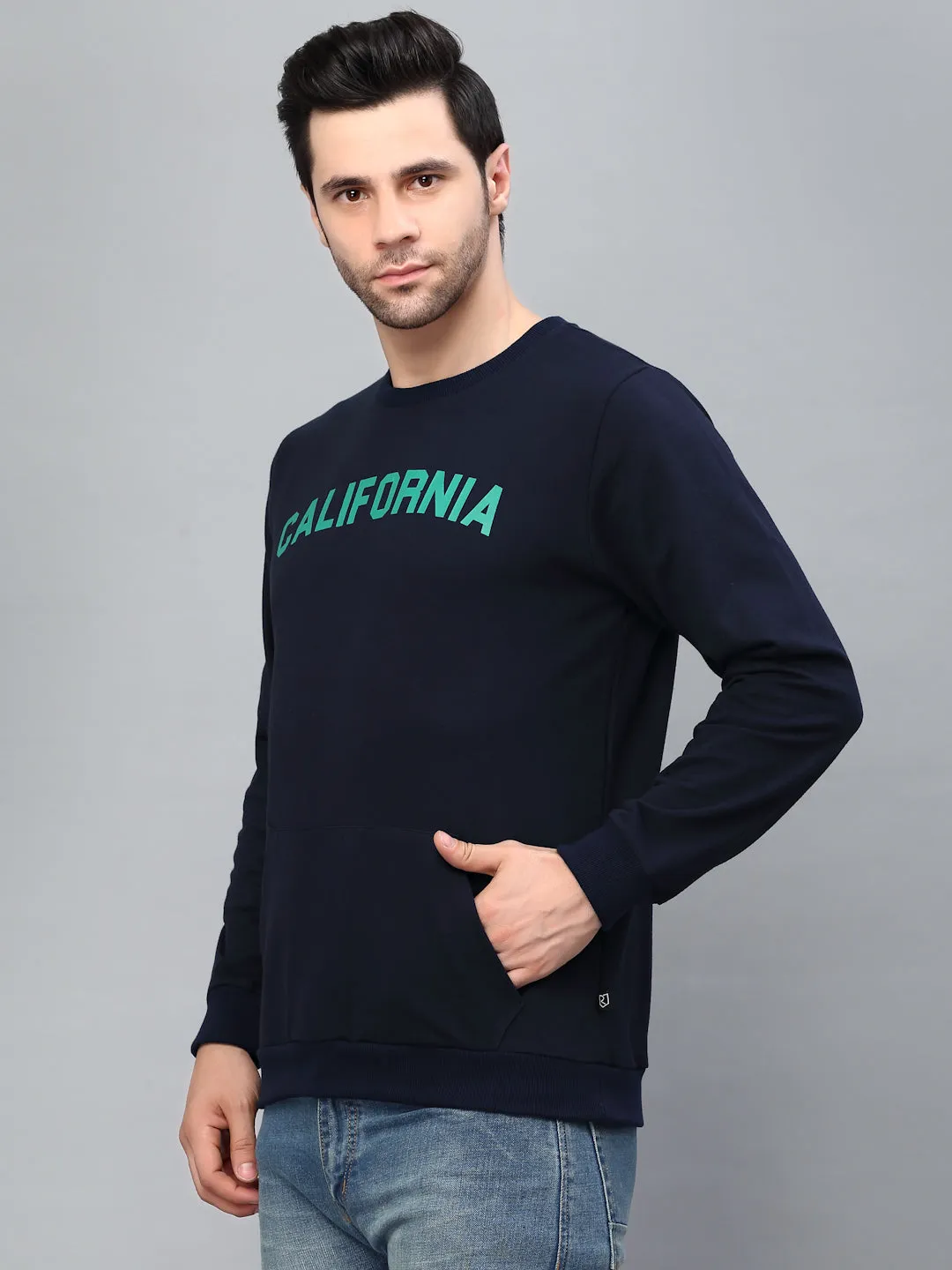 Printed Round Neck Fleece  Sweatshirt