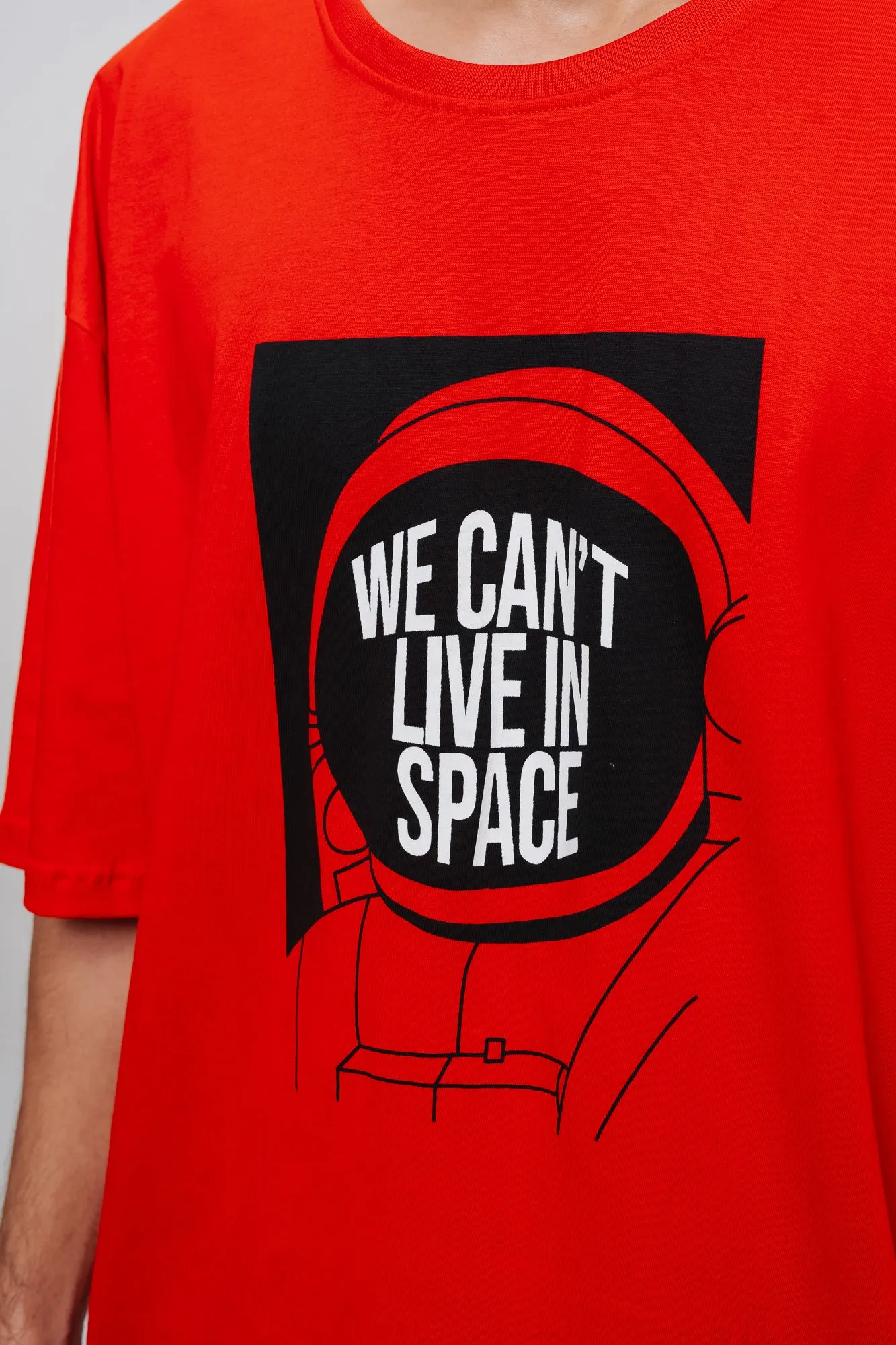 Red Space Oversized Tees