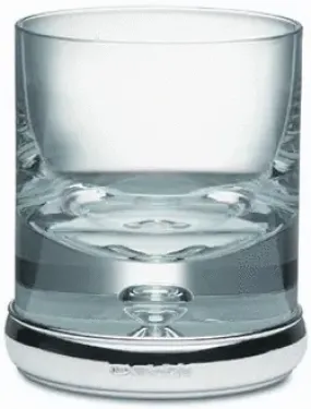 Sterling Silver and Krosno Hand Blown Glass Whisky Tumbler Personalised