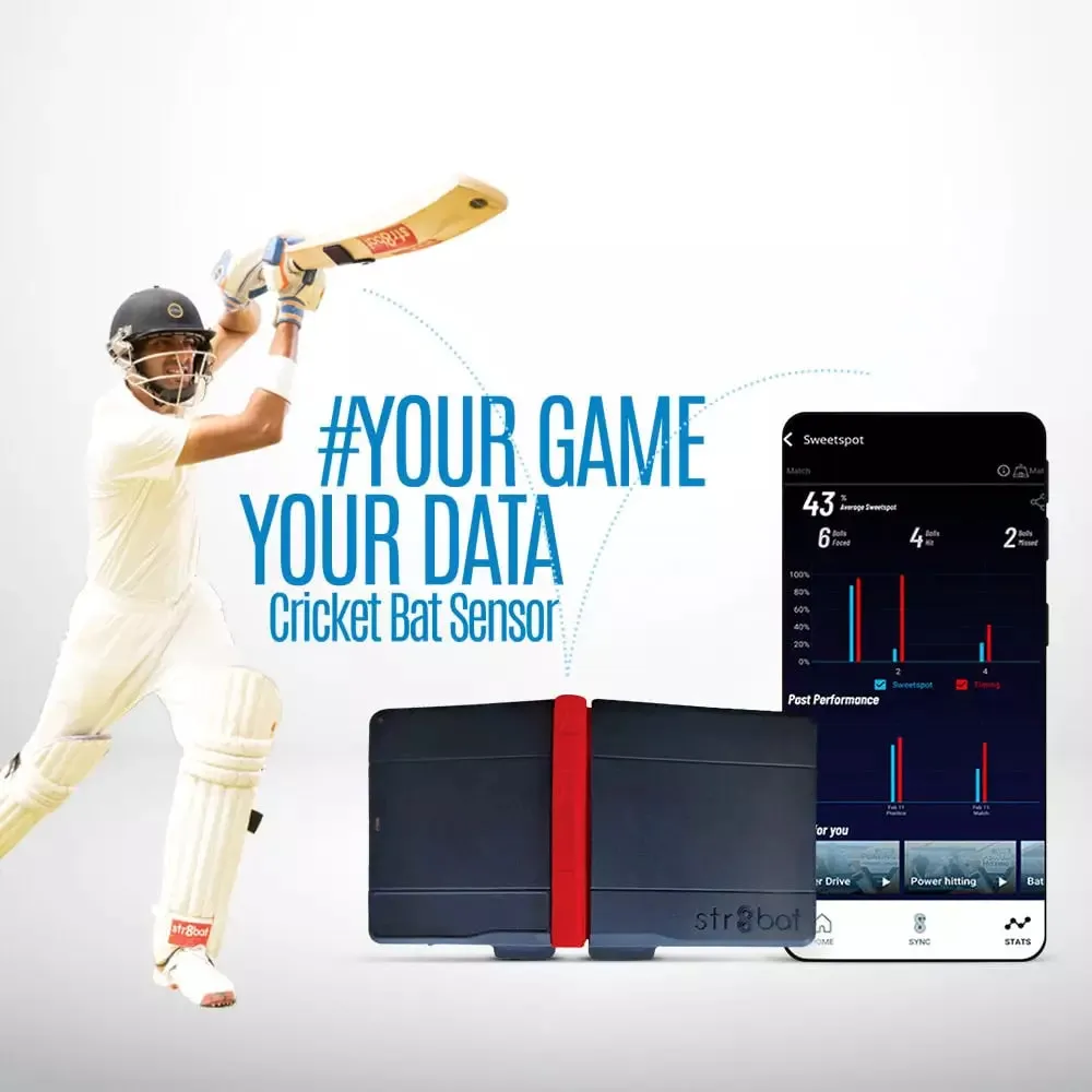 str8bat cricket bat sensor ( Including 1 year str8bat app subscription)