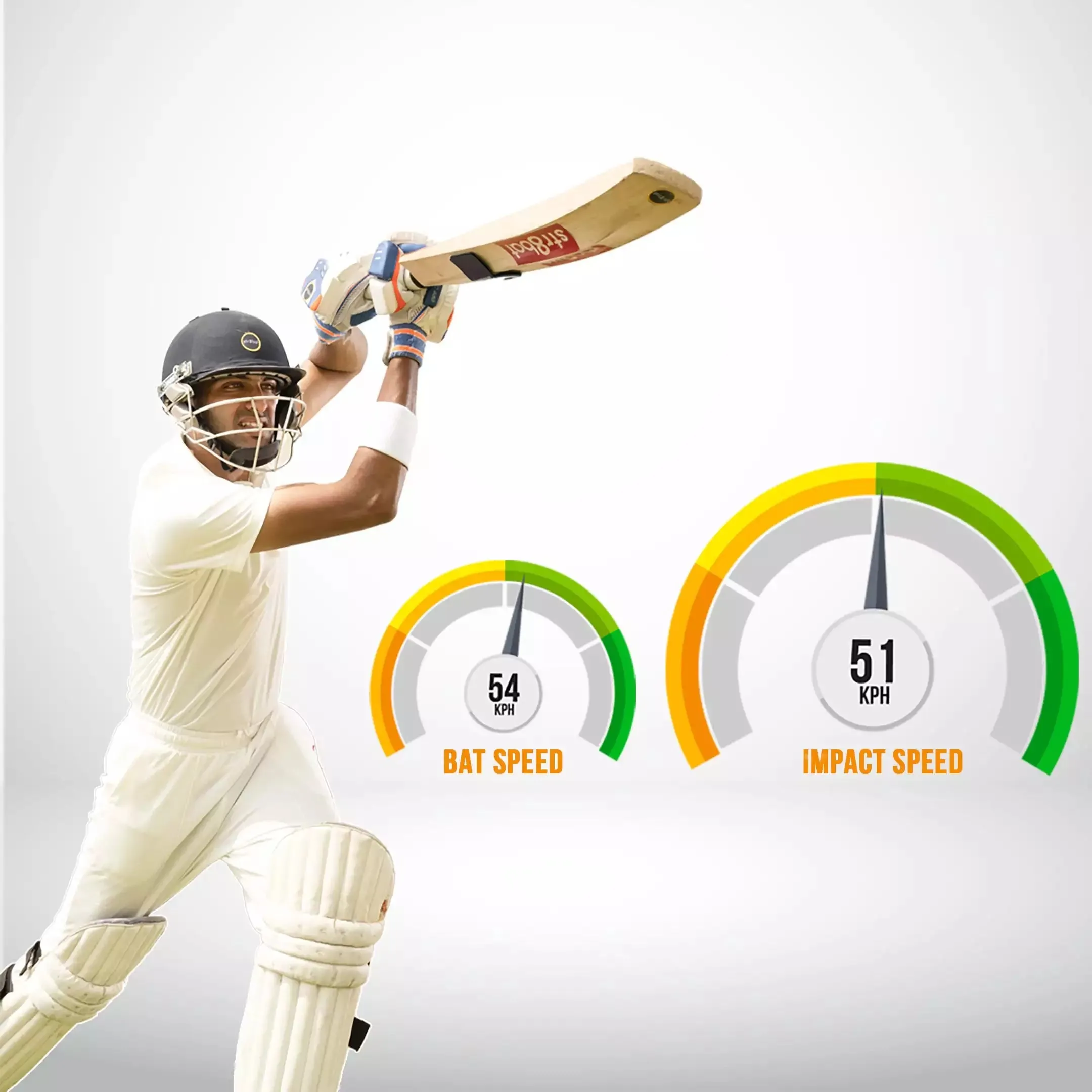 str8bat cricket bat sensor ( Including 1 year str8bat app subscription)