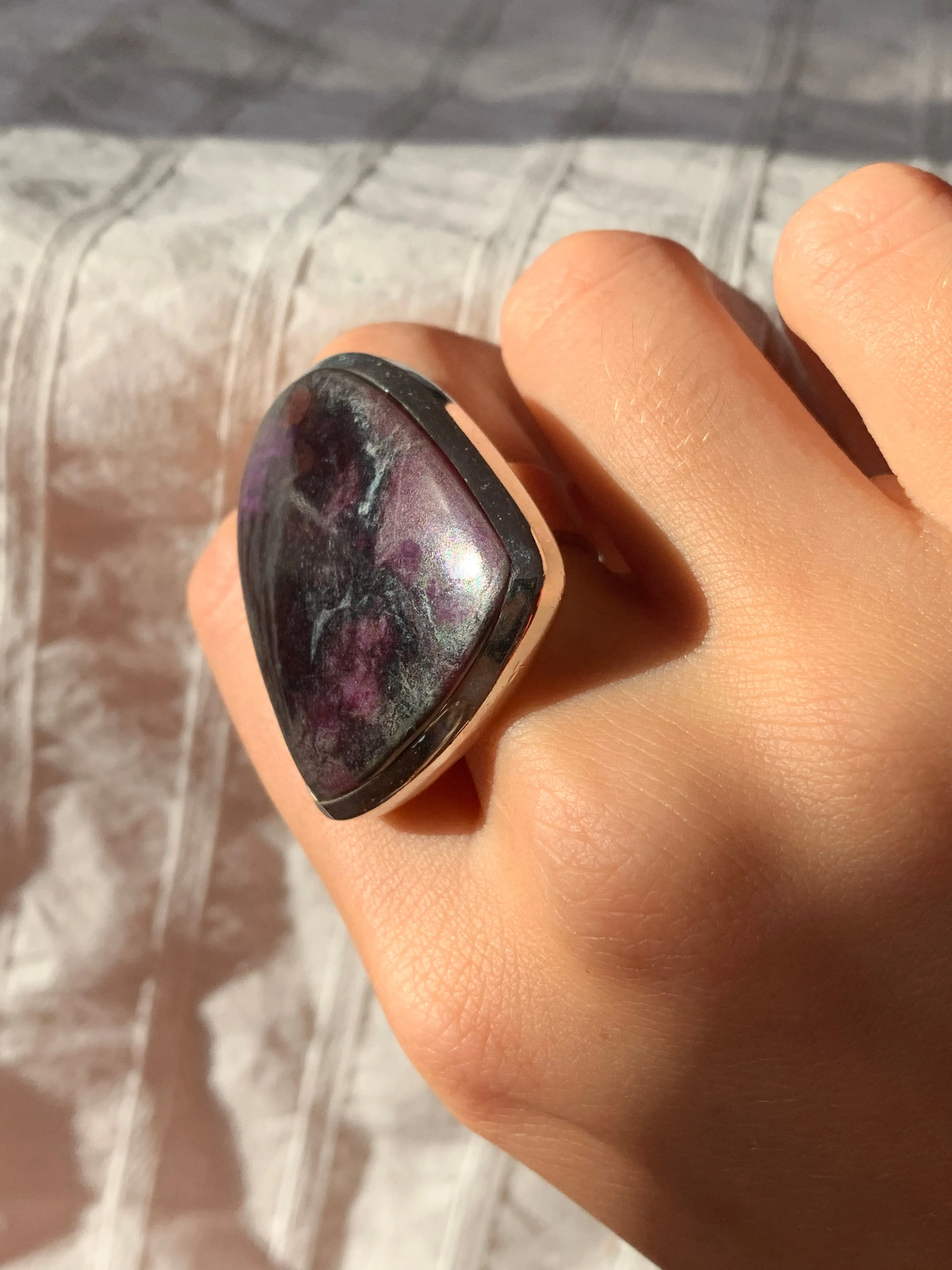 Sugilite Naevia Ring - Large Bell (US 7.5)