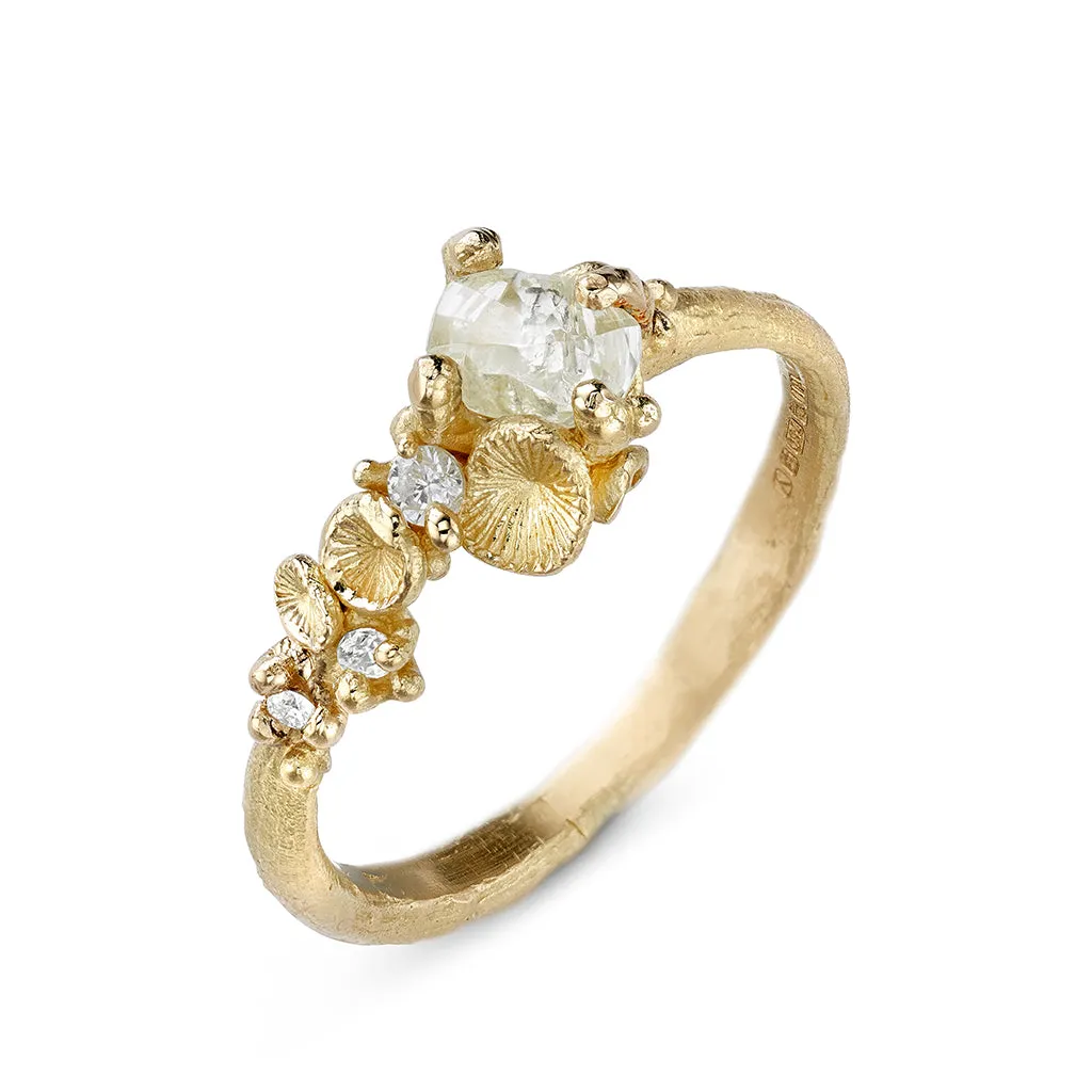 Tapering Ocean Diamond Ring with Barnacles