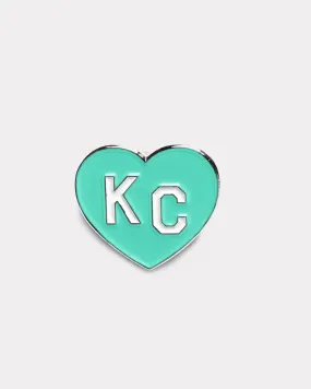 Teal KC Heart Enamel Pin