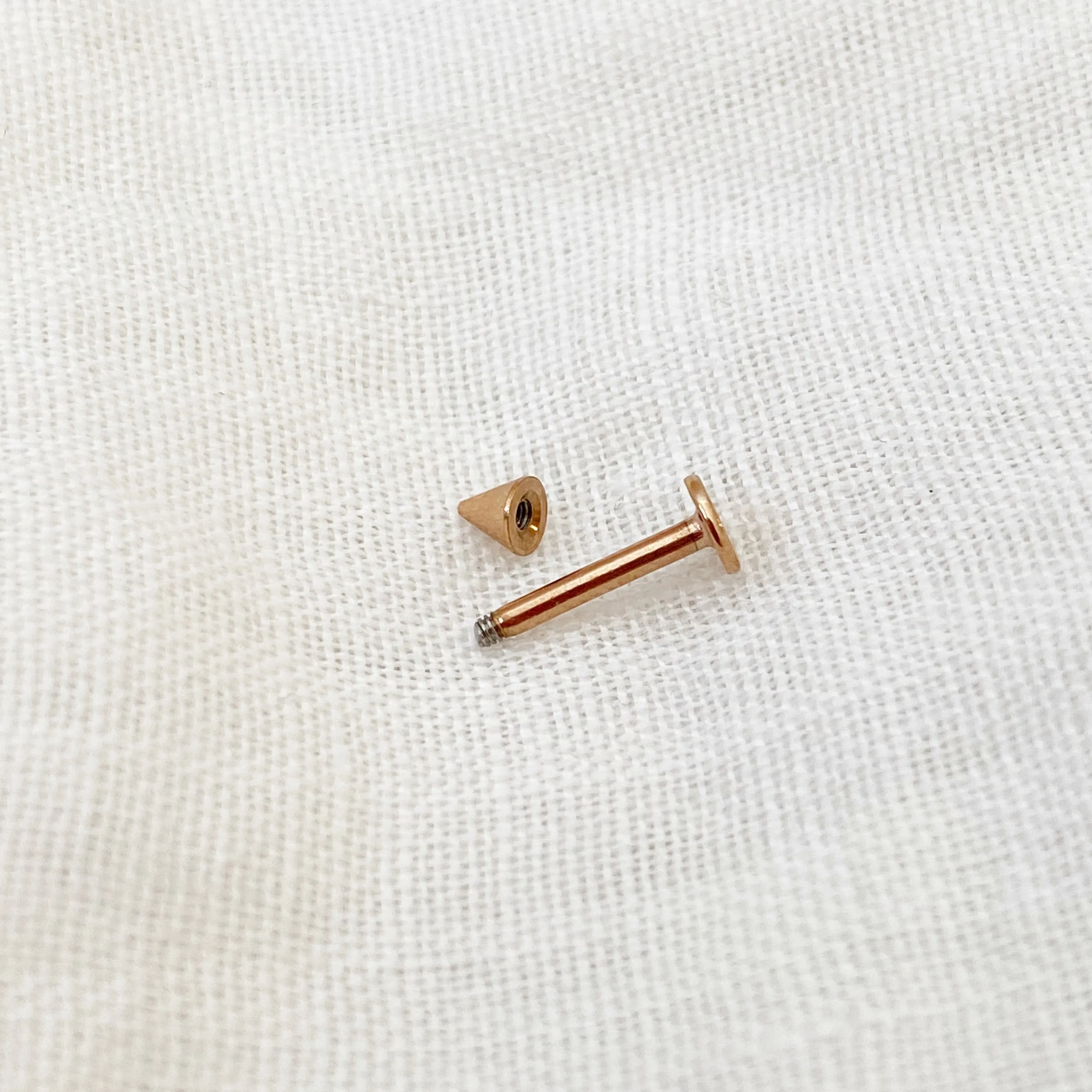 Tiny Sphere Flat Back Earring - Rose Gold