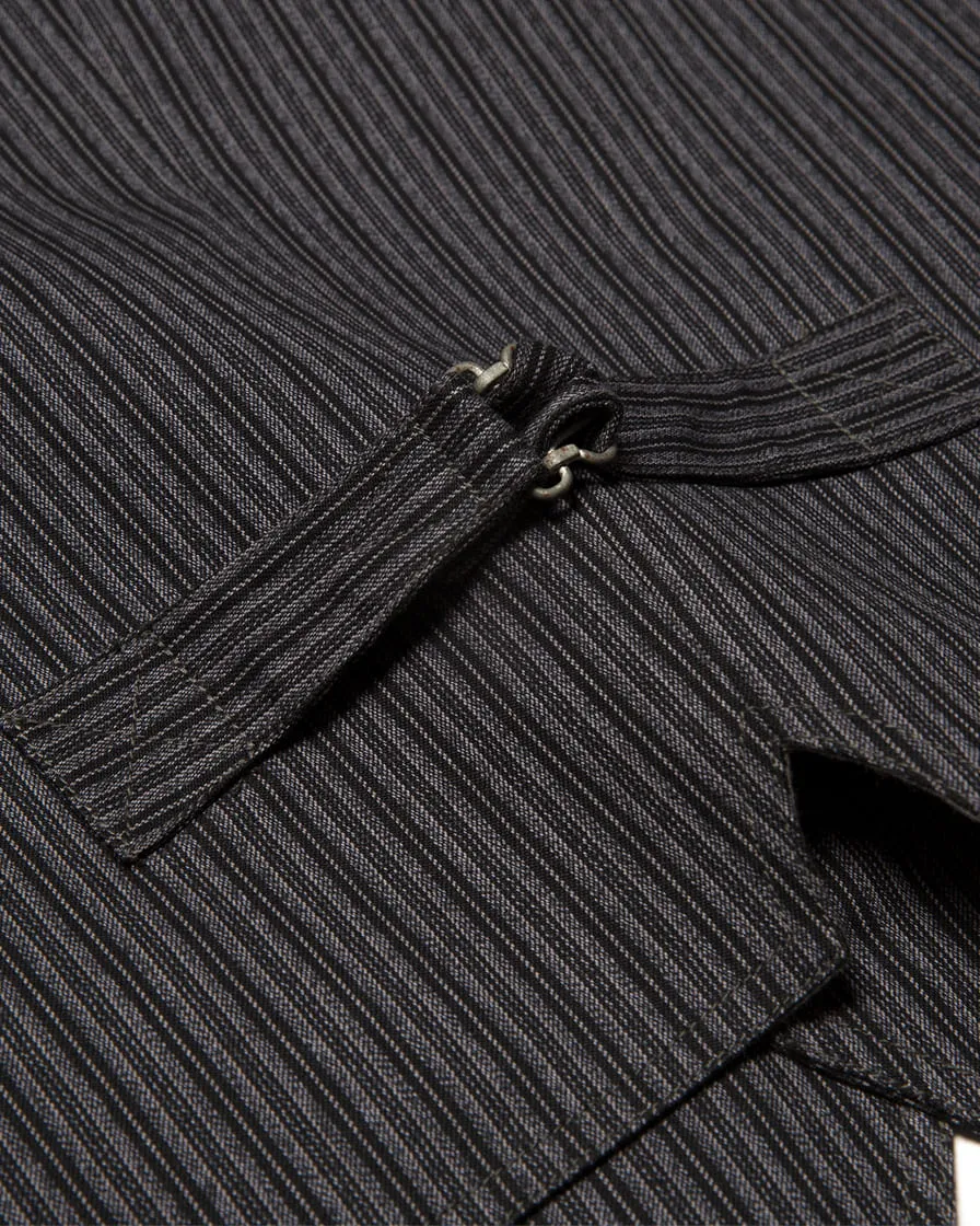 Twist Twill Striped Vest Black