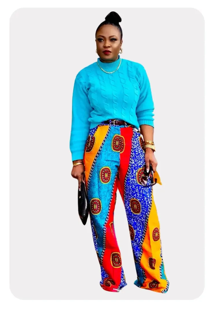 Vibrant Bazin and Ankara Print | Pants