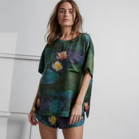 Washable Silk Tee Short Set