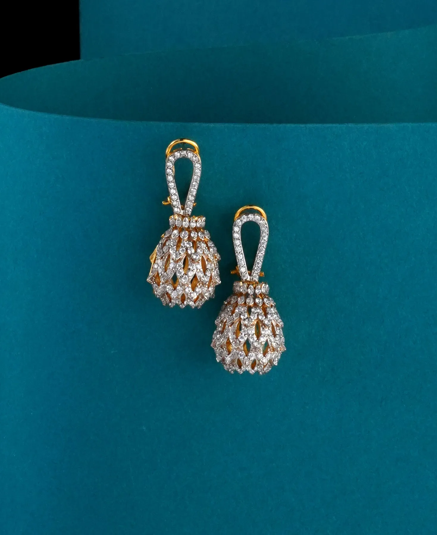 Zircon Contemporary Jhumka Earrings