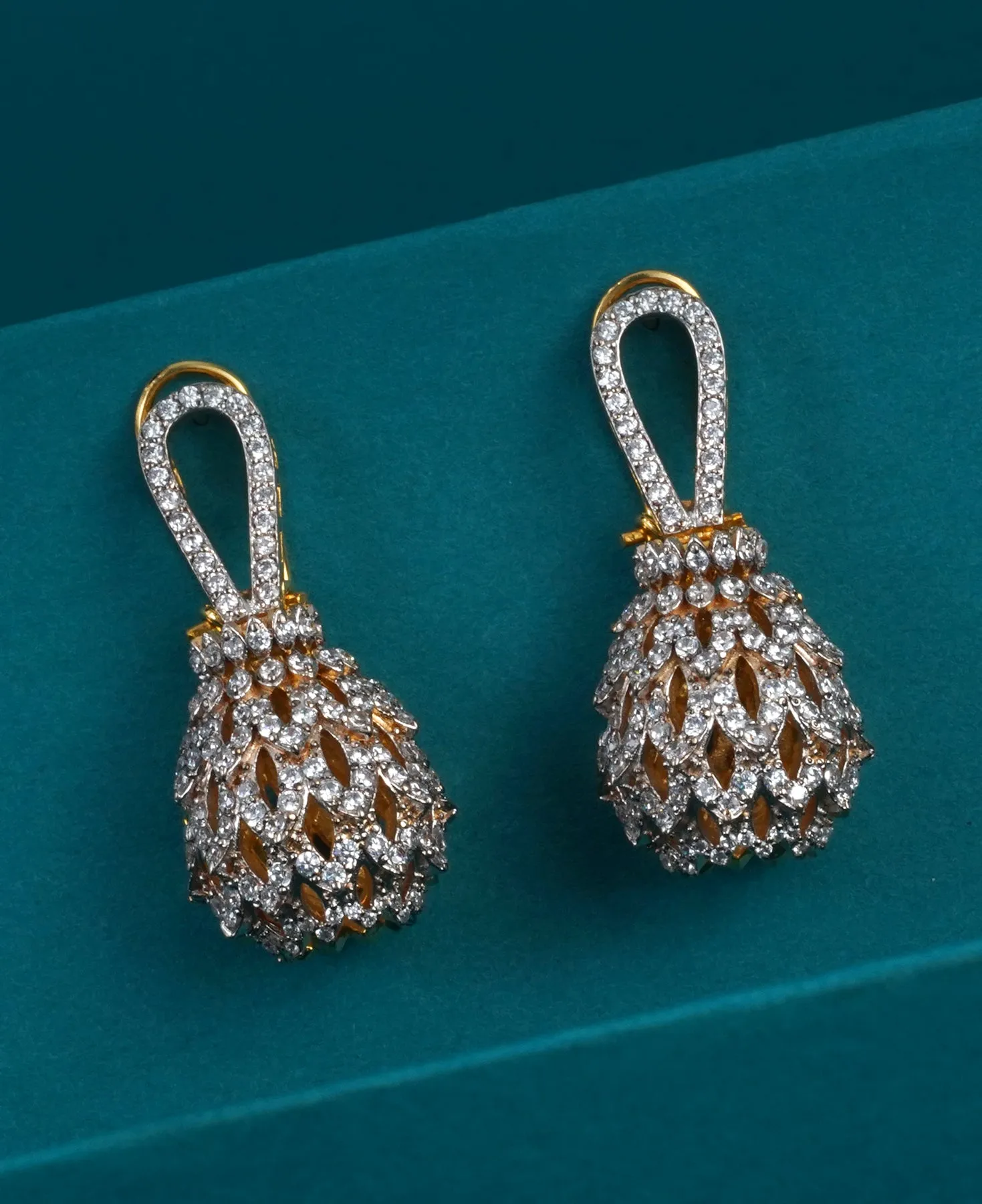 Zircon Contemporary Jhumka Earrings